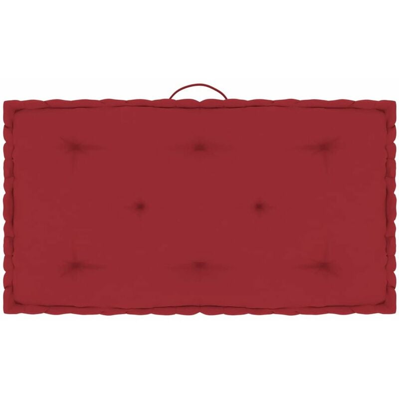 

Cojin para pale de suelo algodon rojo burdeos 73x40x7 cm