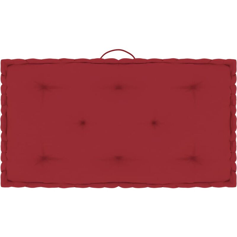 

Cojín para palé de suelo algodón rojo burdeos 73x40x7 cm