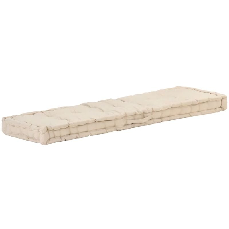 

vidaXL Cojín para palés algodón beige 120x40x7 cm - Beige