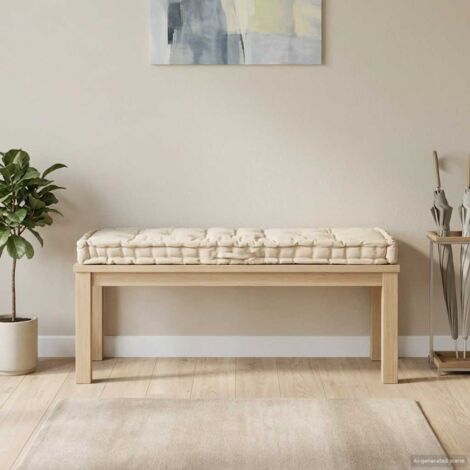 Cojín para palés algodón beige 120x40x7 cm