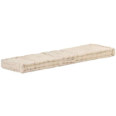 Cojín para palés algodón beige 120x40x7 cm vidaXL