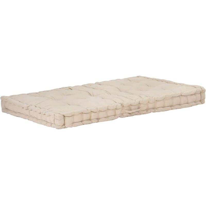 

Cojín para palés algodón beige 120x80x10 cm
