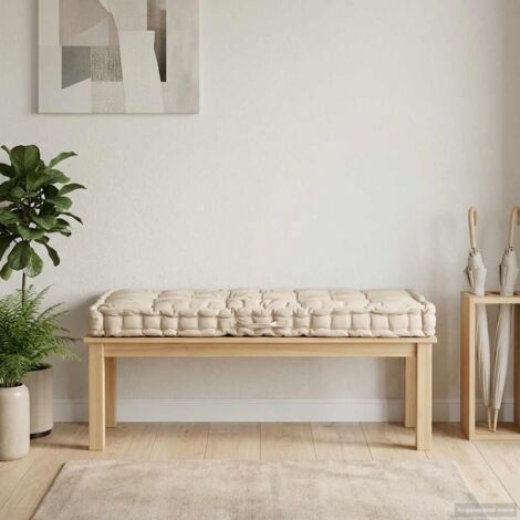 Cojín para palés algodón beige 120x80x10 cm