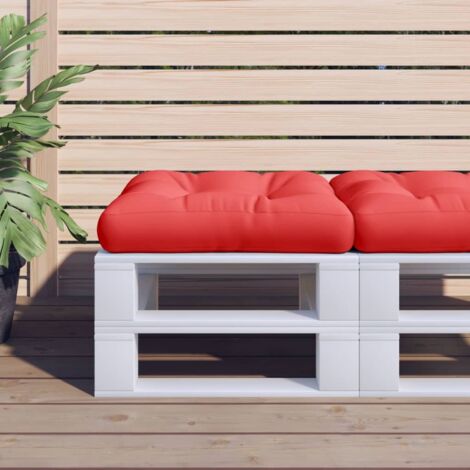 Cojín para palets de tela rojo 58x58x10 cm vidaXL