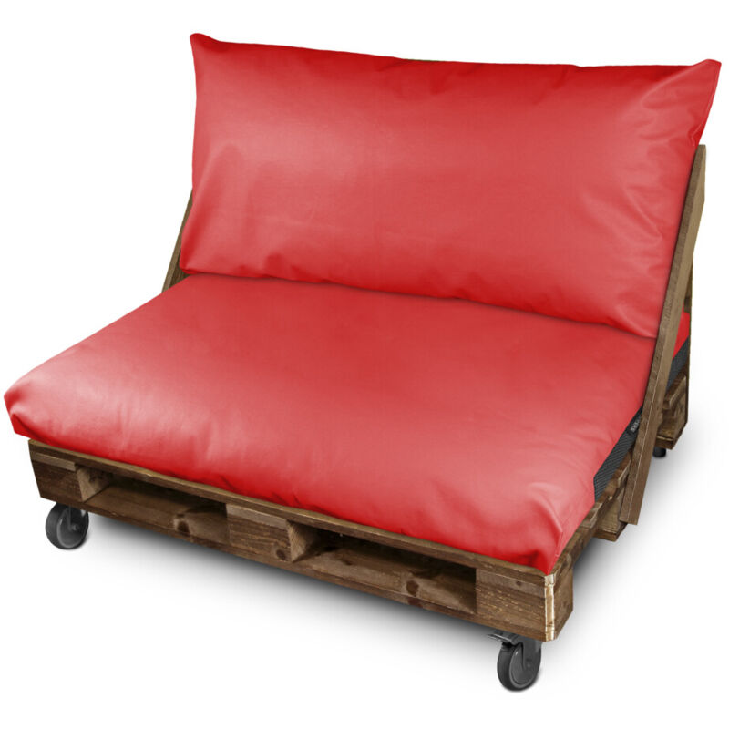 

Happers - Cojín para palets Polipiel Exterior Rojo Respaldo Esquina: 65x45x20 Rojo