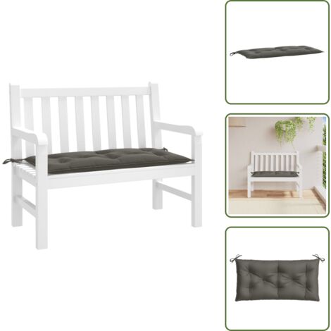 Cojín para salón - vidaXL Cojín para banco de jardín tela gris oscuro melange 100x50x7 cm - Cojín de jardín