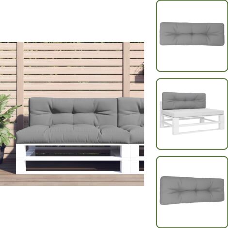 Cojín para salón - vidaXL Cojín para sofá de palets tela gris 120x40x12 cm - Cojín de tela