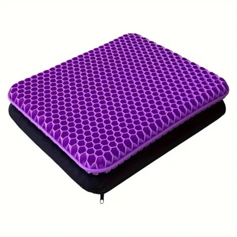 Cojín para silla, cojín de gel transpirable, cojín antiescaras, alivia la presión en el soporte ortopédico con funda antideslizante para coche/oficina.