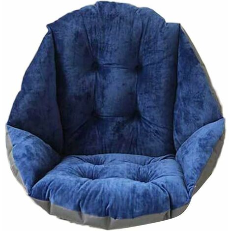 Cojín para silla con respaldo Funda para asiento Sillón Terciopelo suave Elástico Impermeable para silla Mimbre Paja Jardín Indigo 40 40 48cm