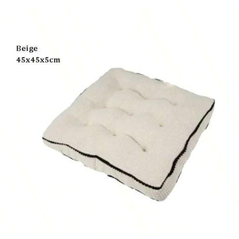 Cojín para silla de comedor, lavable, de nido de abeja, 45 x 45 cm, para interior y exterior (beige)