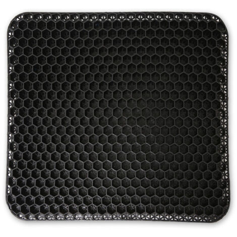 Cojín para silla, de gel transpirable (negro), antiescaras, alivia la presión ortopédica con funda antideslizante para coche, oficina, hogar y silla de ruedas.