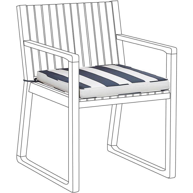 

Beliani - Cojín para silla de jardín azul/blanco SASSARI