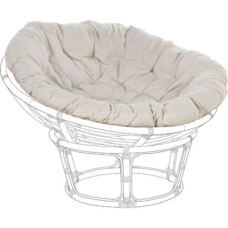 Cojín para silla de jardín exterior tejido de poliéster y algodón beige claro Salvo/Orvieto