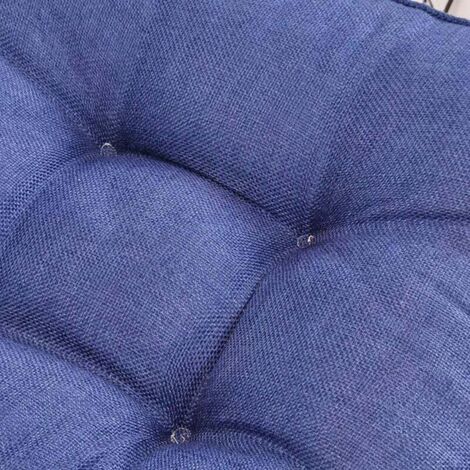 Cojín para silla de jardín, grosor 10 cm, algodón suave, 40 x 40 cm, para oficina, comedor y hogar (40 x 40 x 10 cm, azul)