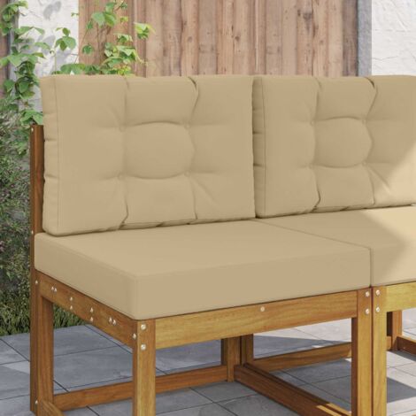 Cojín para sofá de exterior 2 pcs Beige Poliéster
