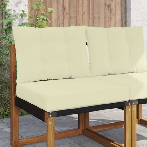 Cojín para sofá de exterior 2 pcs Crema Poliéster