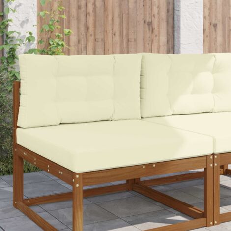Cojín para sofá de exterior 2 pcs Crema Poliéster