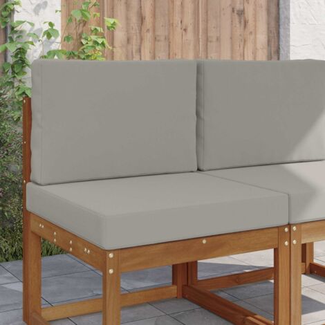 Cojín para sofá de exterior 2 pcs Gris Poliéster