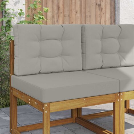 Cojín para sofá de exterior 2 pcs Gris Poliéster