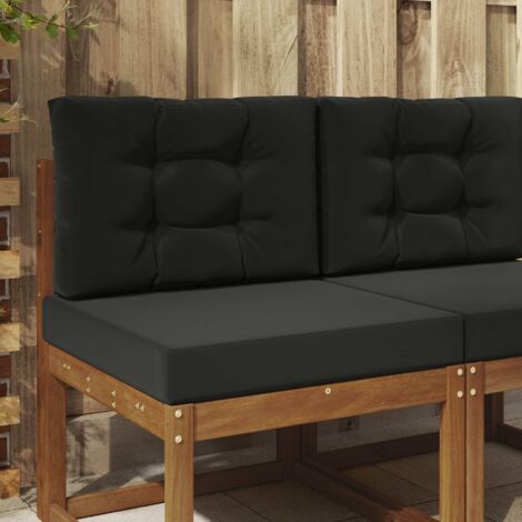 Cojín para sofá de exterior 2 pcs Negro Poliéster