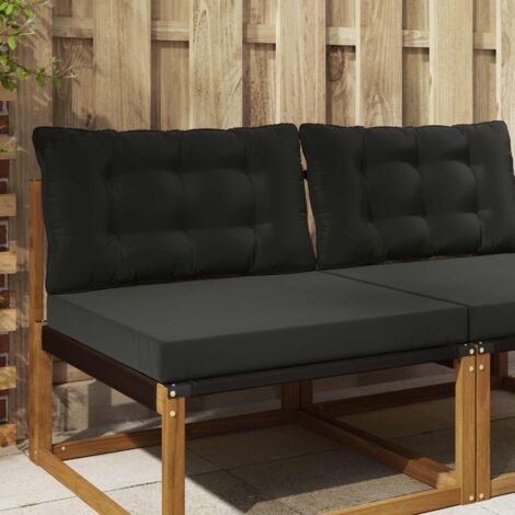 Cojín para sofá de exterior 2 pcs Negro Poliéster