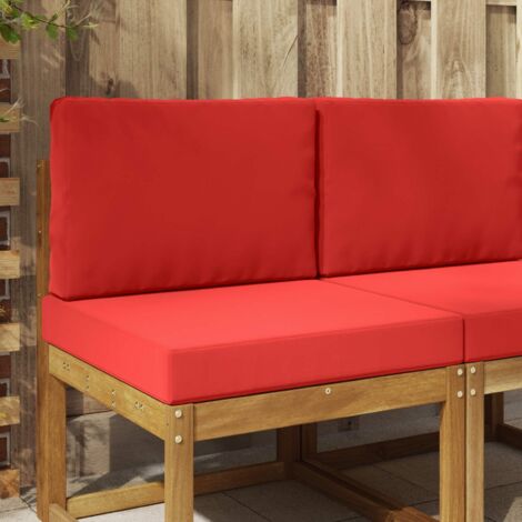 Cojín para sofá de exterior 2 pcs Rojo Poliéster