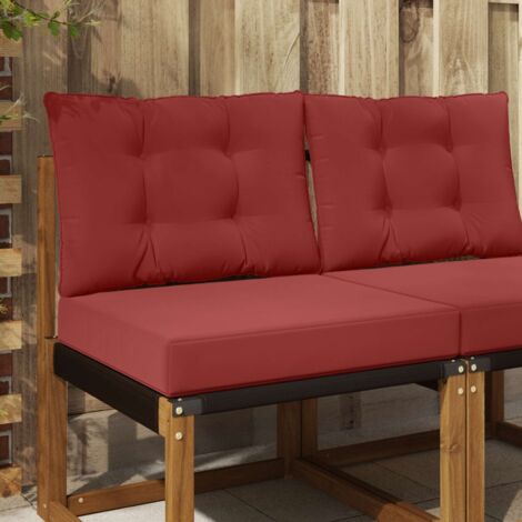 Cojín para sofá de exterior 2 pcs Rojo vino tinto Poliéster