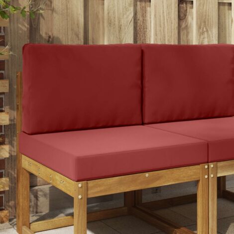 Cojín para sofá de exterior 2 pcs Rojo vino tinto Poliéster