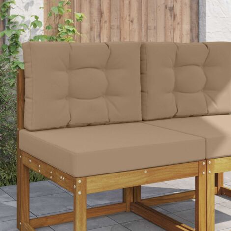 Cojín para sofá de exterior 2 pcs Taupé Poliéster