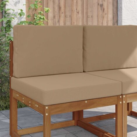 Cojín para sofá de exterior 2 pcs Taupé Poliéster