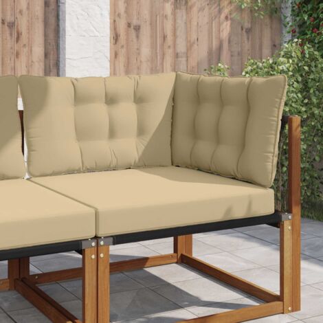 Cojín para sofá de exterior 3 pcs Beige Poliéster