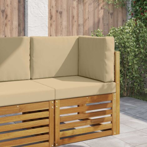 Cojín para sofá de exterior 3 pcs Beige Poliéster