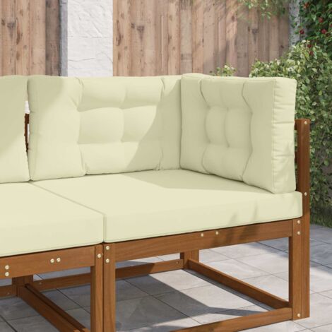 Cojín para sofá de exterior 3 pcs Crema Poliéster