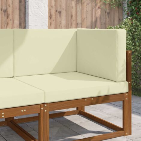 Cojín para sofá de exterior 3 pcs Crema Poliéster