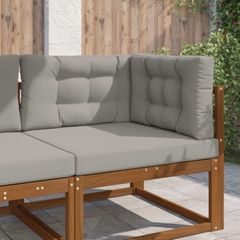Cojín para sofá de exterior 3 pcs Gris Poliéster