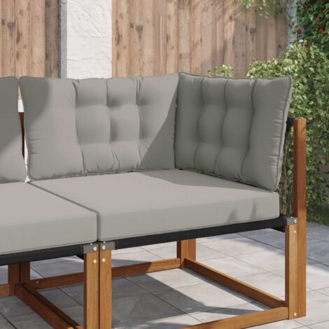 Cojín para sofá de exterior 3 pcs Gris Poliéster