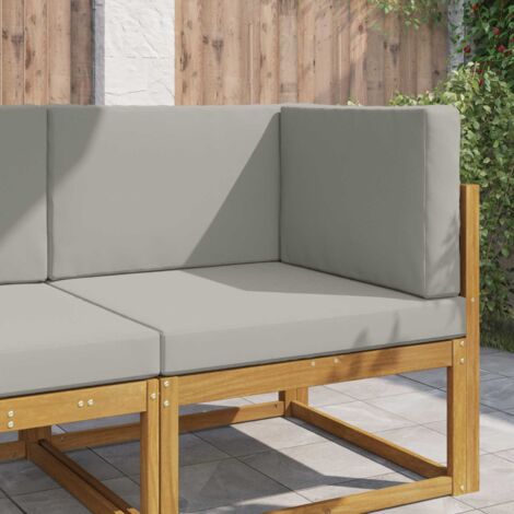 Cojín para sofá de exterior 3 pcs Gris Poliéster