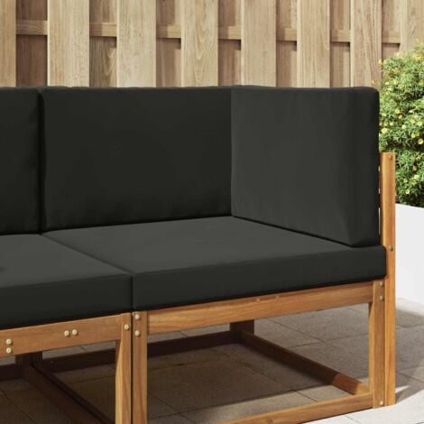 Cojín para sofá de exterior 3 pcs Negro Poliéster