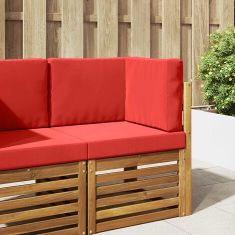 Cojín para sofá de exterior 3 pcs Rojo Poliéster