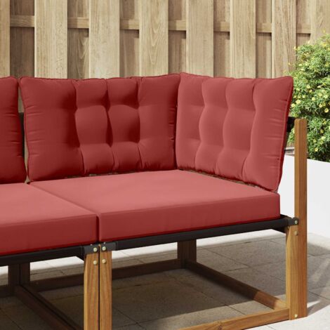 Cojín para sofá de exterior 3 pcs Rojo vino tinto Poliéster