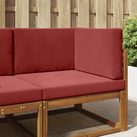 Cojín para sofá de exterior 3 pcs Rojo vino tinto Poliéster