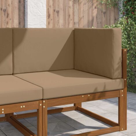 Cojín para sofá de exterior 3 pcs Taupé Poliéster