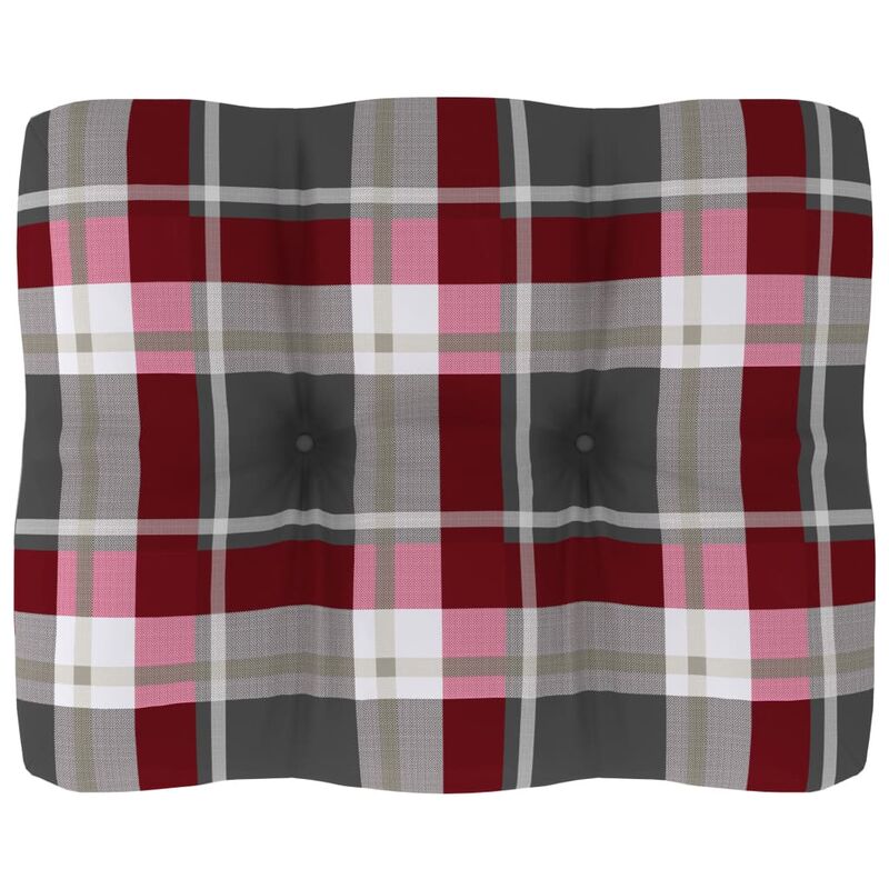 

Cojín para sofá de palés estampado a cuadros rojo 50x40x12 cm