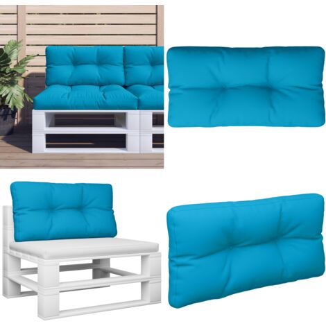 Cojín para sofá de palets de tela azul claro 80x40x12 cm - Cojín exterior - Cojín azul claro