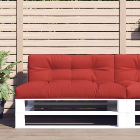 Cojín para sofá de palets de tela rojo 120x40x12 cm vidaXL
