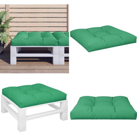 Cojín para sofá de palets de tela verde 70x70x12 cm - Cojín exterior - Cojín verde