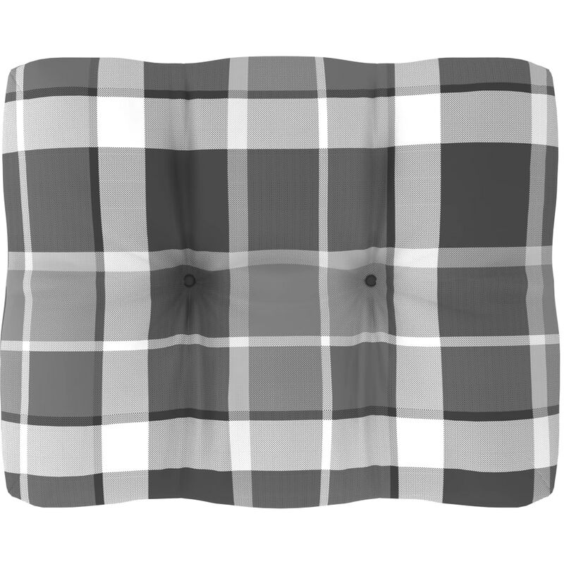 

Cojín para sofá de palets estampado a cuadros gris 50x40x12 cm