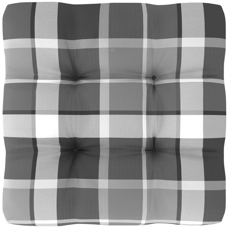 

Cojín para sofá de palets estampado a cuadros gris 50x50x10 cm