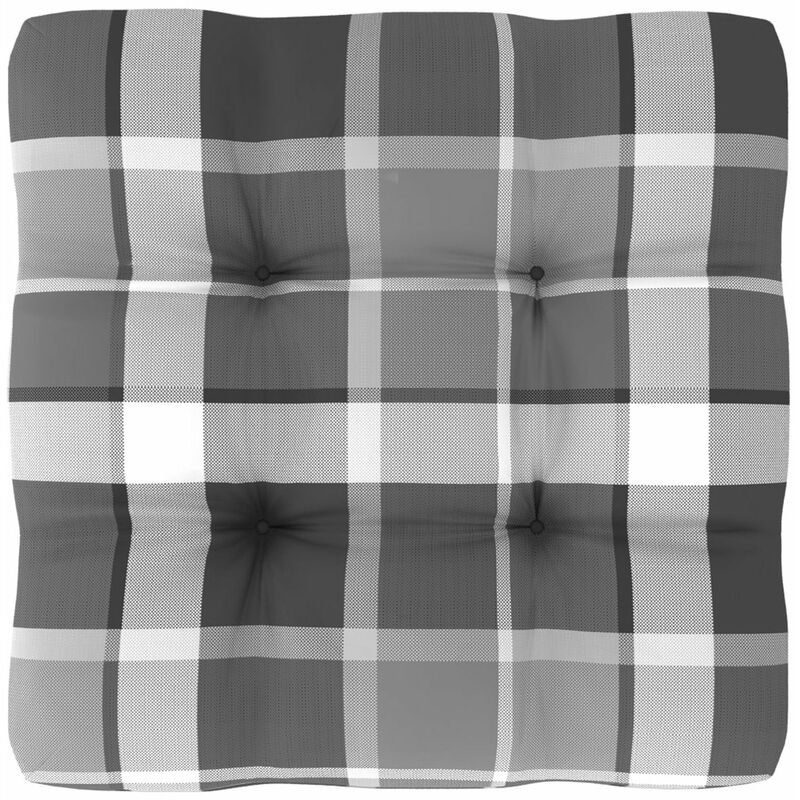 

Cojin para sofa de palets estampado a cuadros gris 50x50x12 cm