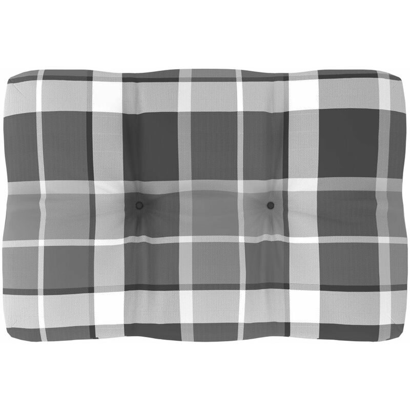 

Happyshopping - Cojin para sofa de palets estampado a cuadros gris 60x40x12 cm